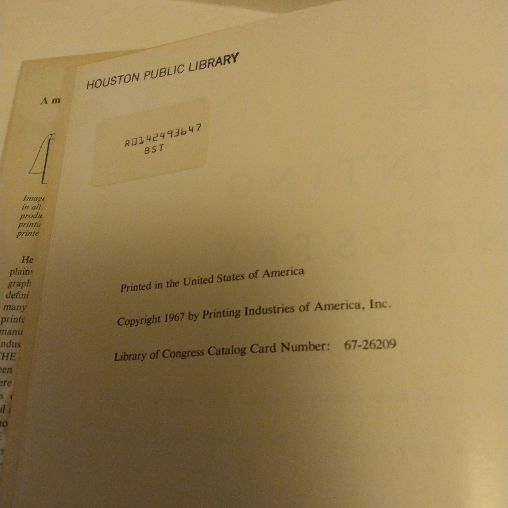 Vintage book. " The Printing Industry". 1967. By Victor Strauss. Large book - Picture 3 of 3